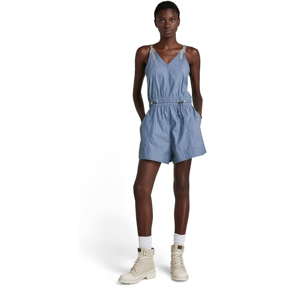 G-Star RAW Women's Sleeveless Summer Cotton Playsuit Jumpsuit Blue Sz Medium NWT